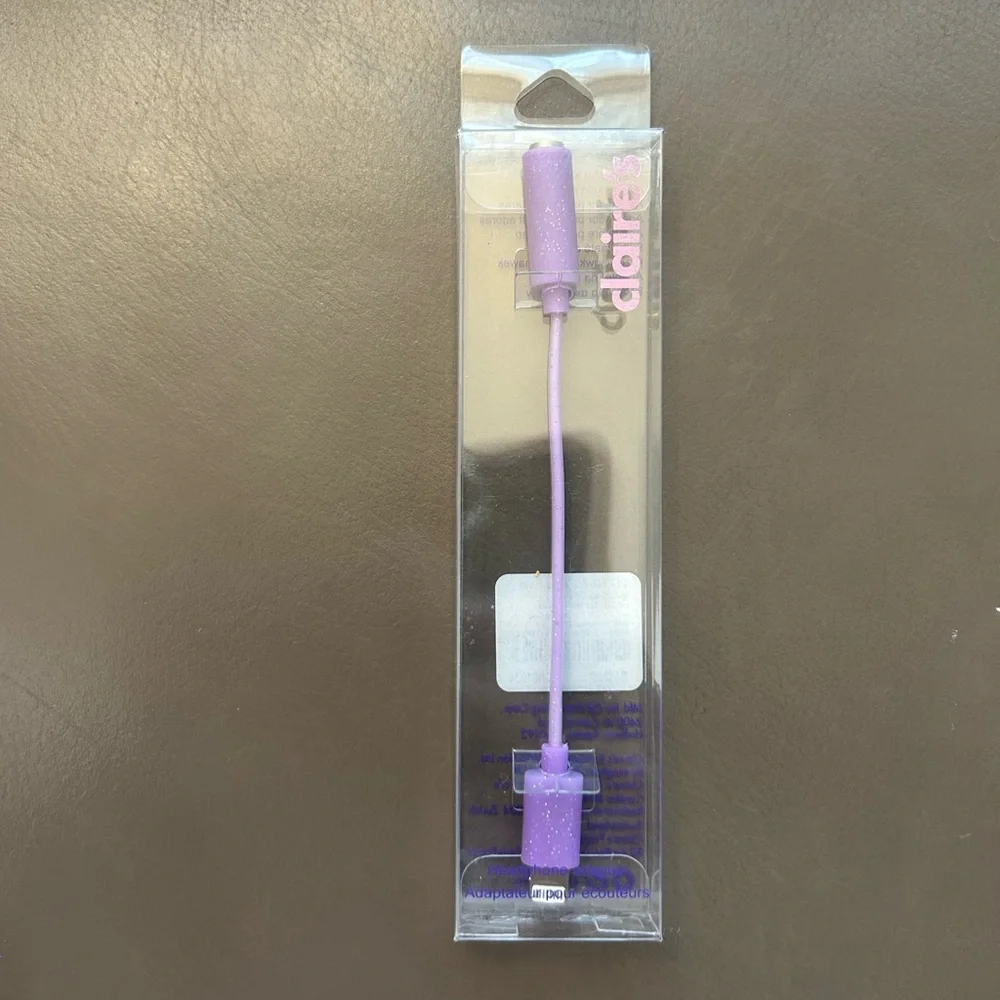 Glittery 💜purple Lightning to 3.5mm headphone Jack Adapter